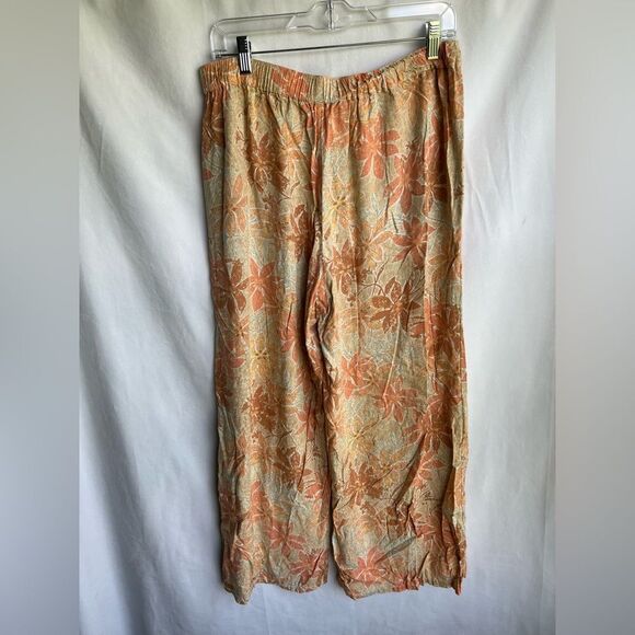 Roxy Women's Floral Print Palazzo Beach Pants size Large - Picture 1 of 7